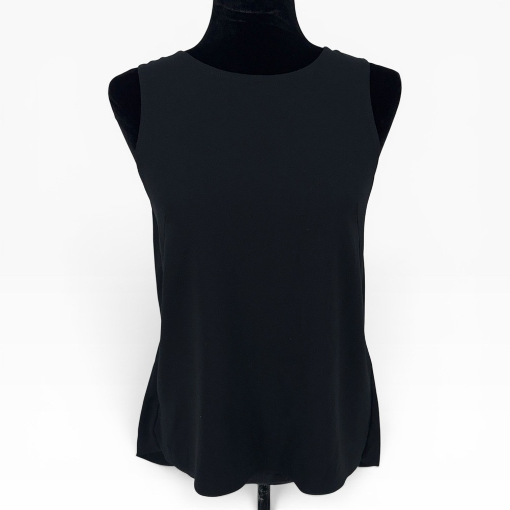 Rag & Bone New York Top Womens Small Black Sleeveless Split Back Layered Tank